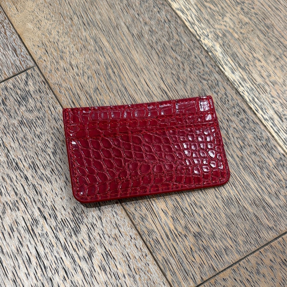 Red Crocodile Embossed Card Holder